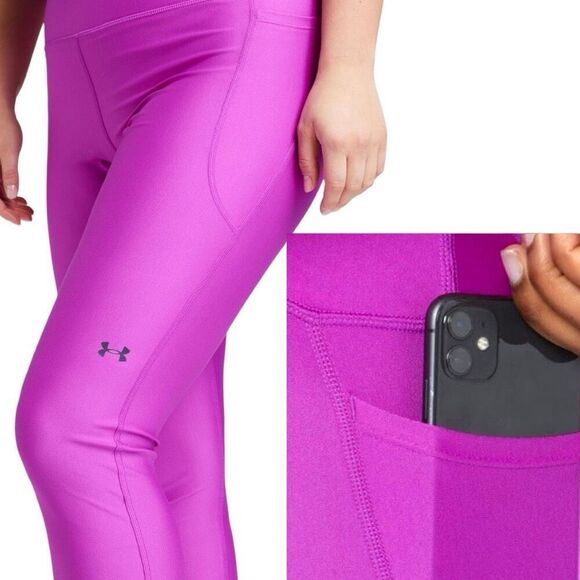 Under Armour UA Purple HeatGear No-Slip Training Pocket Leggings Size XXL - Picture 4 of 15